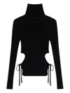 Blumarine Turtleneck Cut-out Top In Black