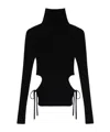 Blumarine Turtleneck Cut-out Top In Black