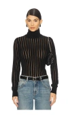 Blumarine Turtleneck Knit Sweater In Black
