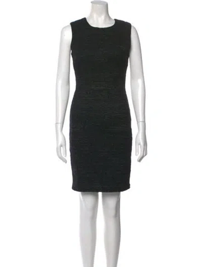 Pre-owned Blumarine Tweed Mini Dress In Black