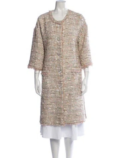 Pre-owned Blumarine Tweed Pattern Coat In Neutrals