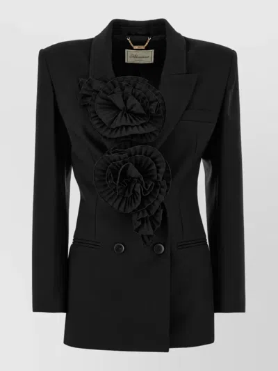 Blumarine Twill Blazer In Black