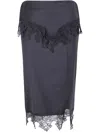 Blumarine Twill Insert Lace Skirt In Blue