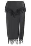 Blumarine Twill Skirt W Lace In Black