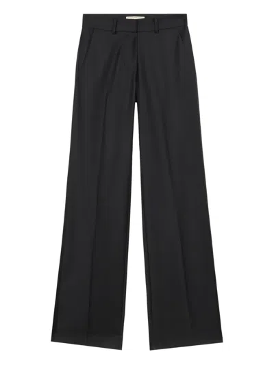 Blumarine Twill Trousers In Blue