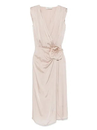 BLUMARINE TWILL-WEAVE MIDI DRESS