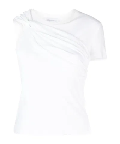 BLUMARINE BLUMARINE TWIST-DETAILED CREWNECK T-SHIRT