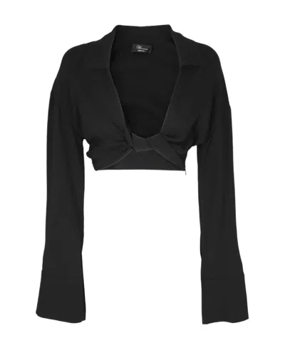 Blumarine Twist-detail Cropped Top In Black