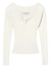 Blumarine Twist-detail Ribbed Top In White