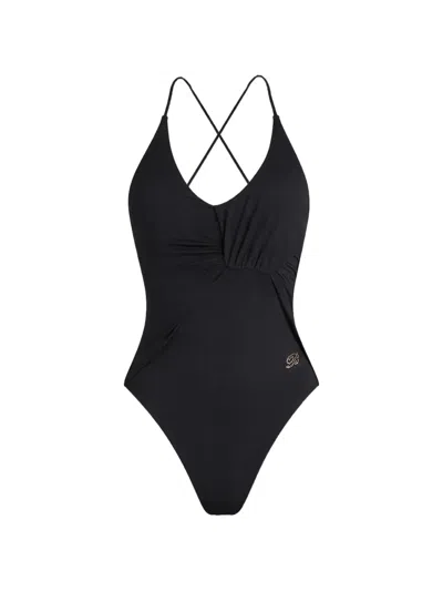 Blumarine Twist-detail Swimsuit In Black