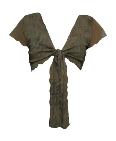 Blumarine V-neck Blouse In Brown