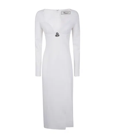 BLUMARINE V-NECK MIDI DRESS