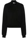 Blumarine V-neck Sweatshirt With Bow Detail In Black