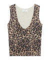Blumarine Sleeveless V Neck Animal Print Knitwear In Animal Print