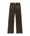 Blumarine Velvet Flared Cargo Trousers In Black