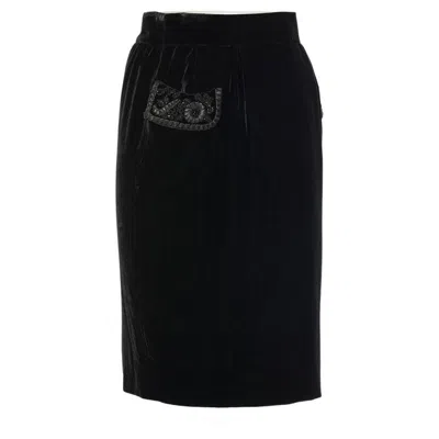 Pre-owned Blumarine Velvet Skirt Size 40 In Black