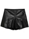 Blumarine Vented Leather Shorts In Black
