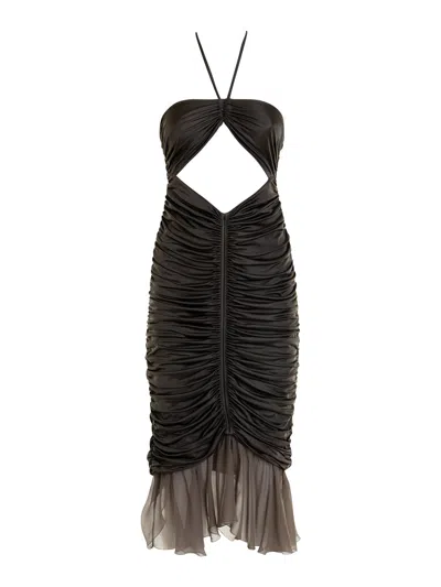Blumarine Green Silk Dress