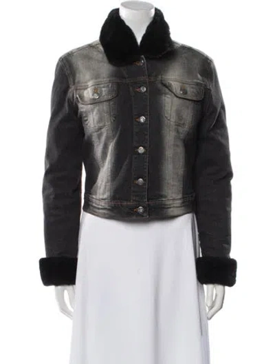 Pre-owned Blumarine Vintage 2000's Fur Jacket In Black