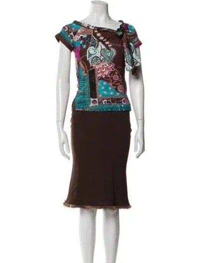 Pre-owned Blumarine Vintage 2000's Skirt Set In Brown