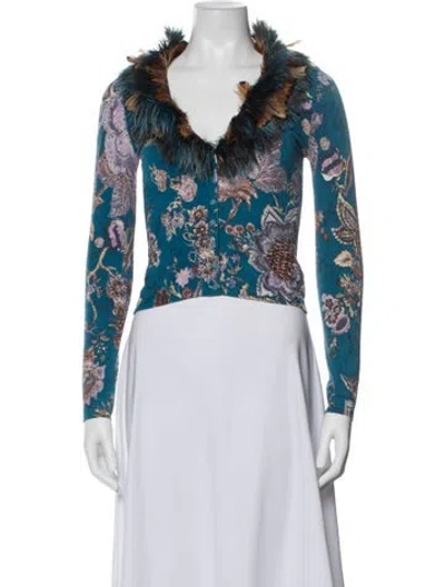 Pre-owned Blumarine Vintage 2000's Sweater In Blue/white