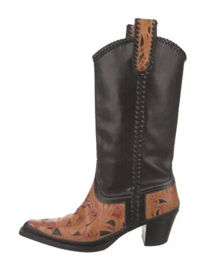 Pre-owned Blumarine Vintage 2002 Western Boots In Black