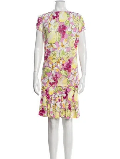 Pre-owned Blumarine Vintage Late 1990's - Early 2000's Skirt Set In Pink/yellow