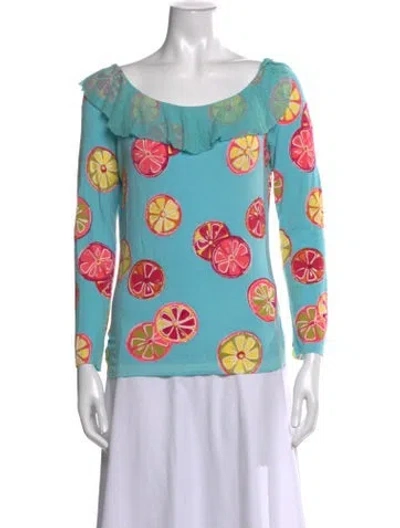Pre-owned Blumarine Vintage Late 1990's - Early 2000's Top In Blue