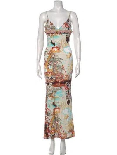 Pre-owned Blumarine Vintage Long Dress In Brown