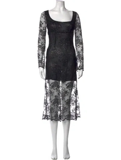 Pre-owned Blumarine Vintage Midi Length Dress In Black/metallic