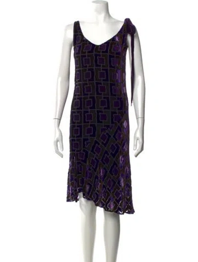 Pre-owned Blumarine Vintage Midi Length Dress In Black/purple