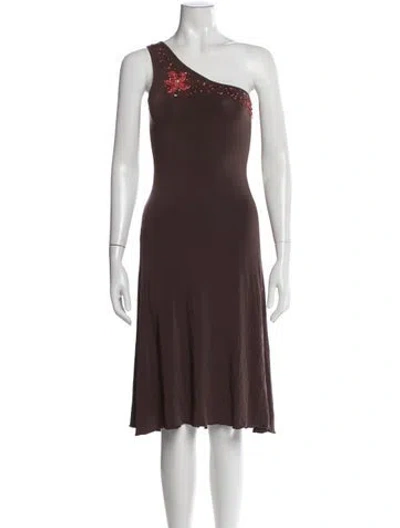 Pre-owned Blumarine Vintage Midi Length Dress In Brown