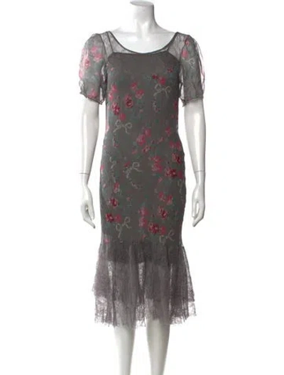Pre-owned Blumarine Vintage Midi Length Dress In Grey