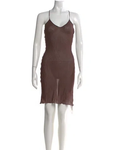Pre-owned Blumarine Vintage Mini Dress In Brown