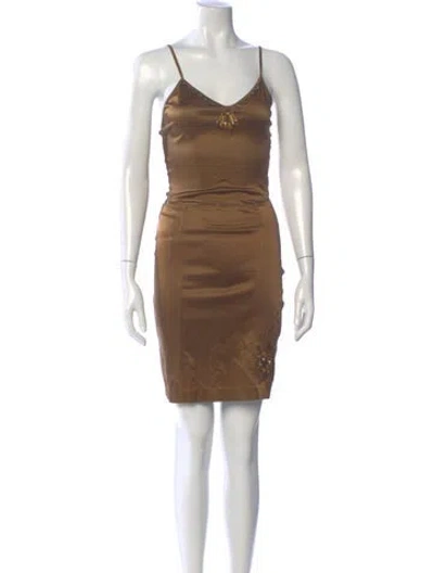 Pre-owned Blumarine Vintage Mini Dress In Brown