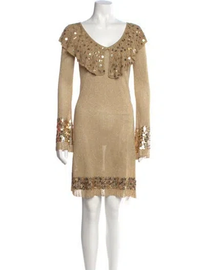 Pre-owned Blumarine Vintage Mini Dress In Neutral