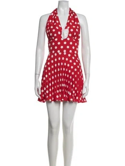 Pre-owned Blumarine Vintage Mini Dress In Red/white