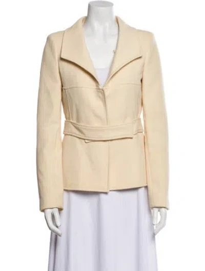 Pre-owned Blumarine Virgin Wool Biker Jacket In Yellow