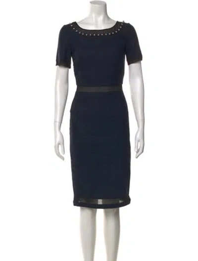 Pre-owned Blumarine Virgin Wool Knee-length Dress In Gray