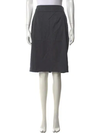 Pre-owned Blumarine Virgin Wool Knee-length Skirt In Grey