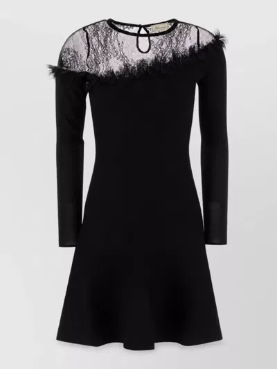 Blumarine Virgin Wool Mini Dress In Black