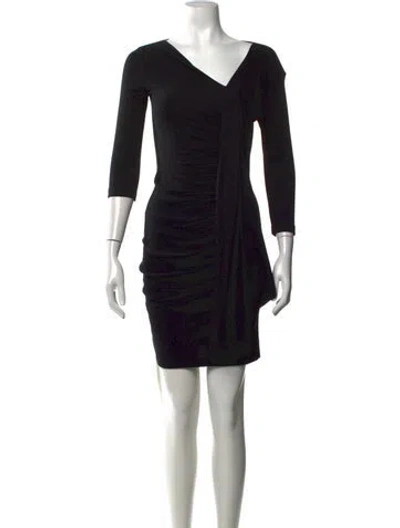 Pre-owned Blumarine Virgin Wool Mini Dress In Black
