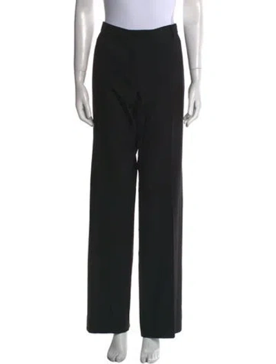 Pre-owned Blumarine Virgin Wool Straight Leg Pants In Black