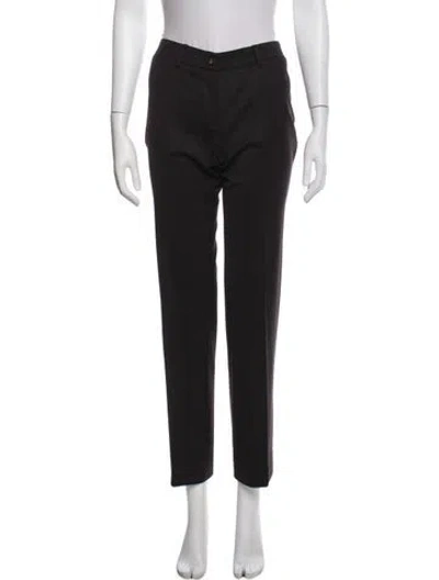 Pre-owned Blumarine Virgin Wool Straight Leg Pants In Black