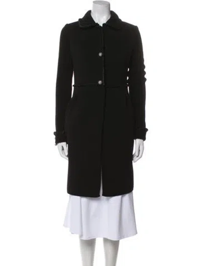 Pre-owned Blumarine Virgin Wool Trench Coat In Black