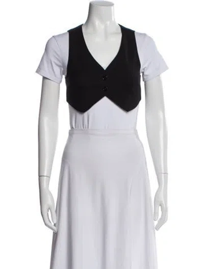 Pre-owned Blumarine Virgin Wool V-neck Top In White