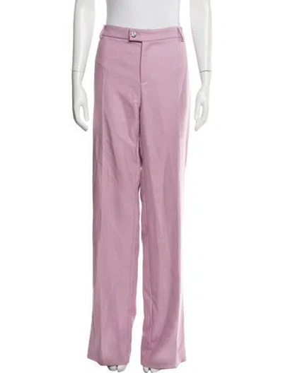 Pre-owned Blumarine Virgin Wool Wide Leg Pants In Pink