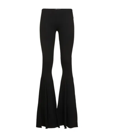 Blumarine Viscose Crepe Flared Pants In Black