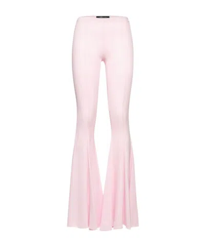 Blumarine Viscose Crepe Flared Pants In Pink