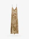 Blumarine Viscose Dress With Camouflage Python Print In Sand